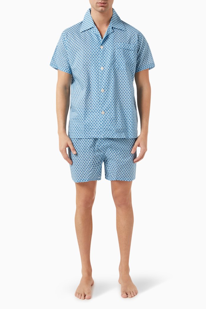 

Ledbury Pyjama Set in Cotton, Blue