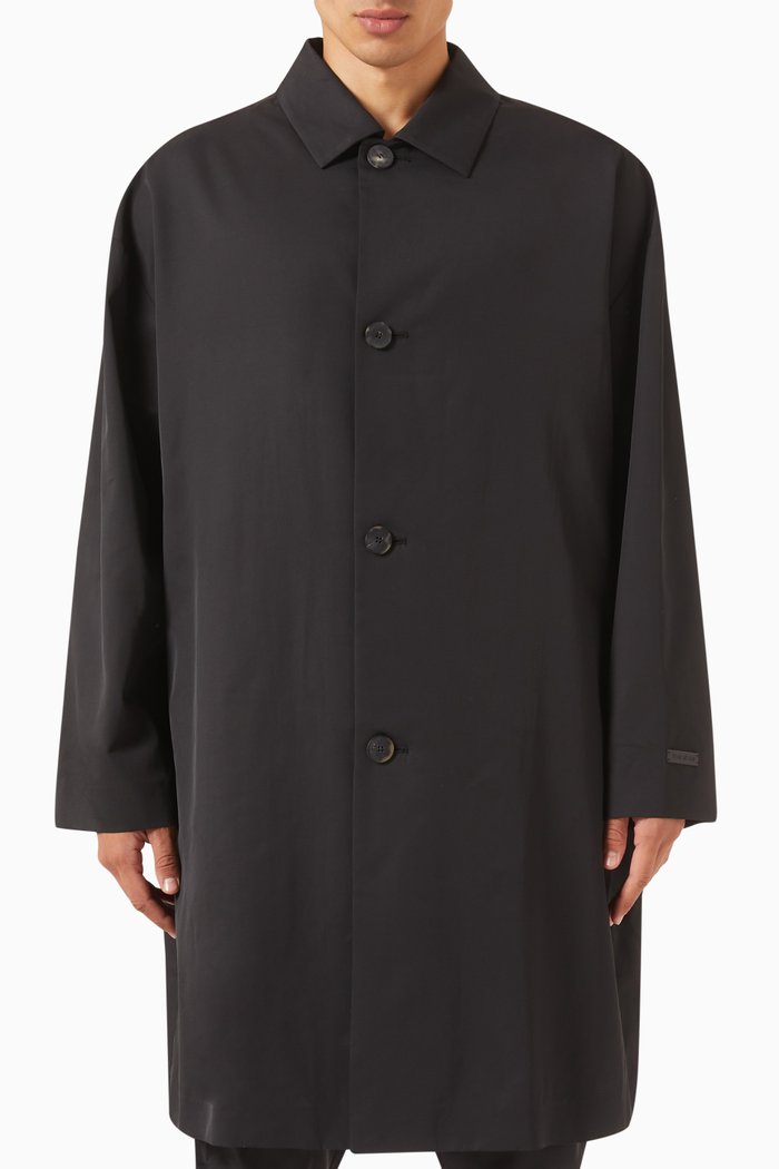 

Eternal Car Coat in Wool & Nylon, Black