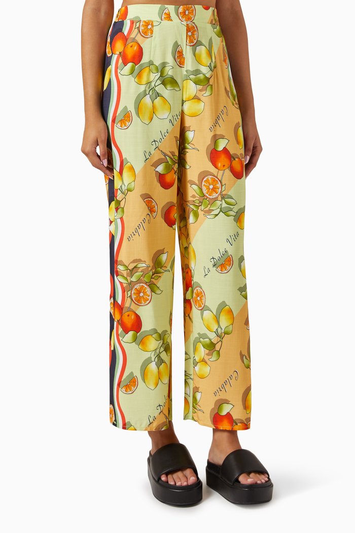 

Dolce Wide-leg Pants in Viscose, Multicolour