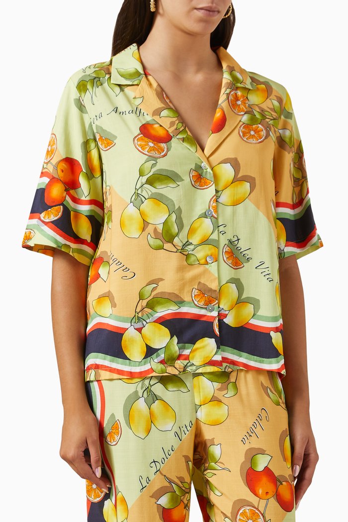 

Fruity Boxy Blouse in Viscose, Multicolour