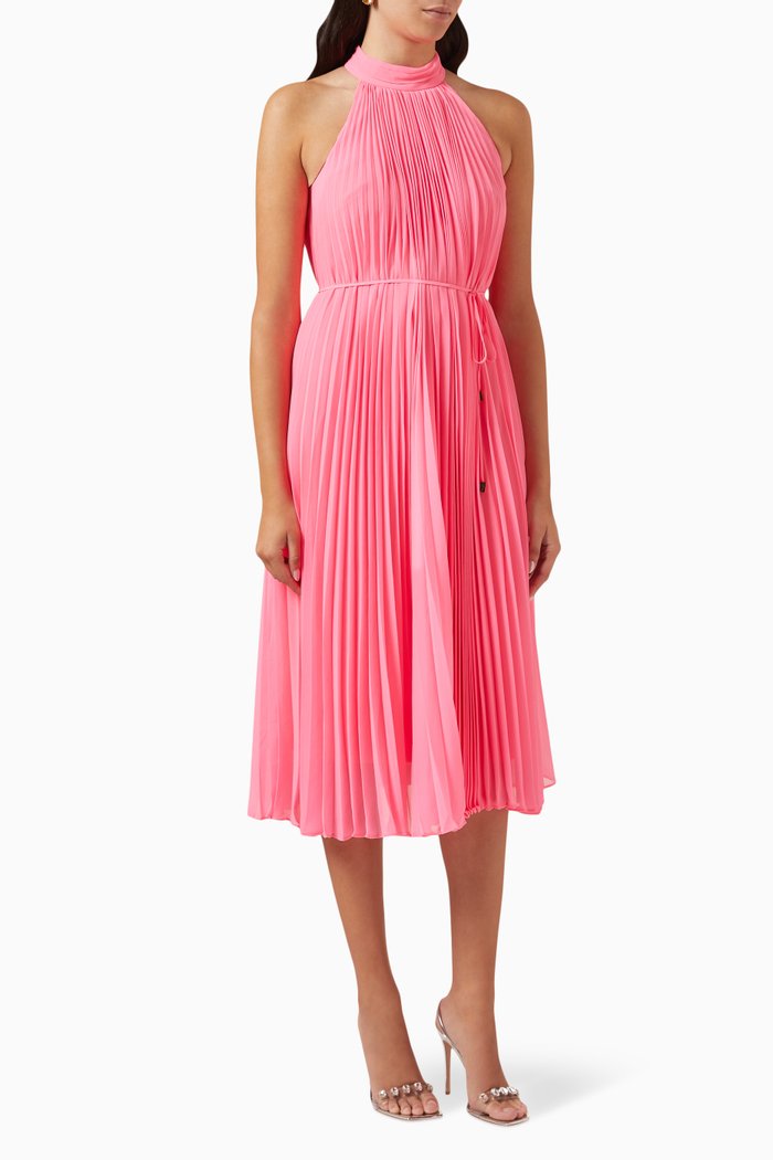 

Ophelia Pleated Midi Dress, Pink