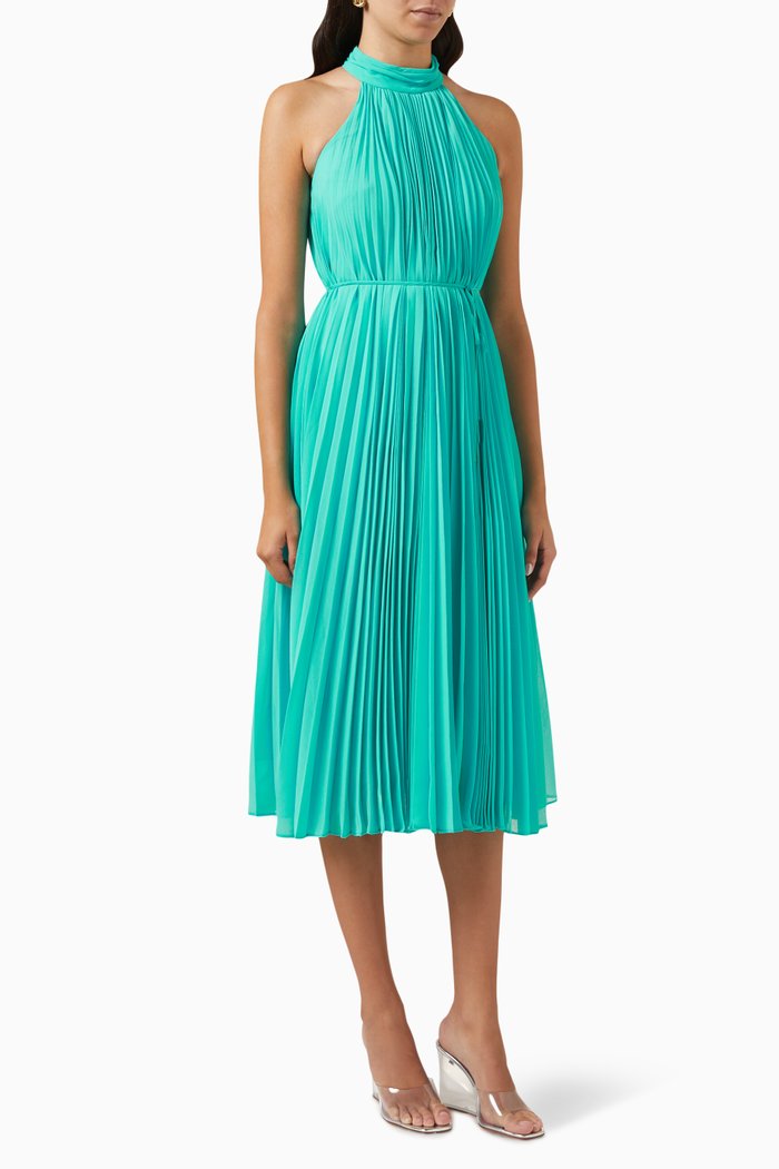 

Ophelia Pleated Midi Dress, Blue