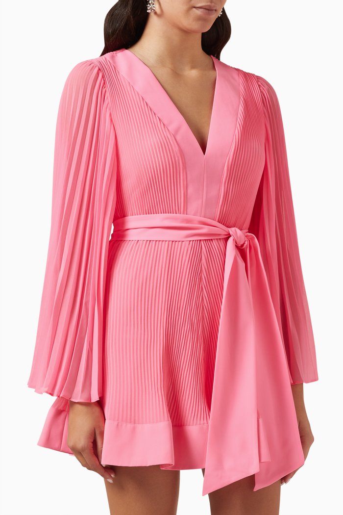 

Oakley Pleated Mini Dress, Pink