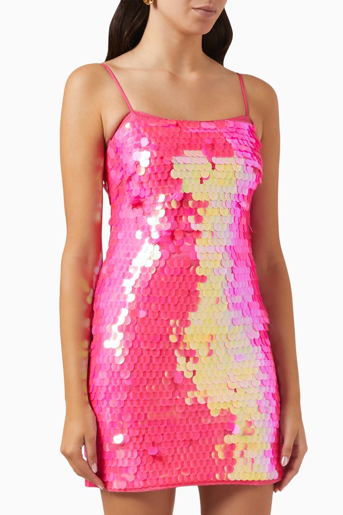 

Lucy Sequinned Mini Dress, Pink