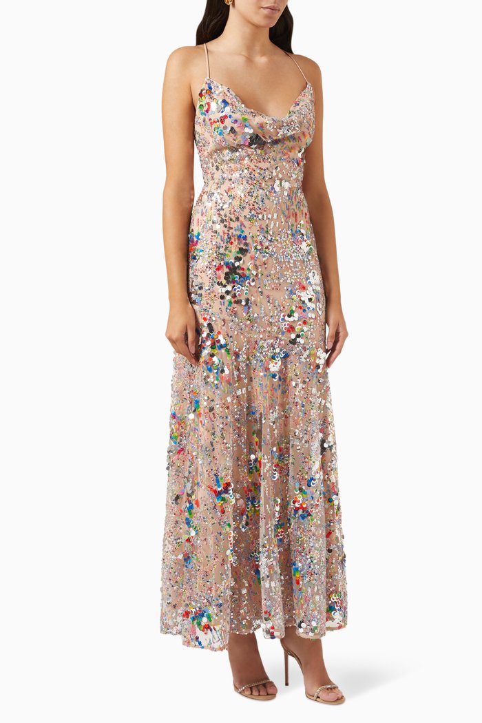 

Odetta Sequinned Maxi Dress, Neutral