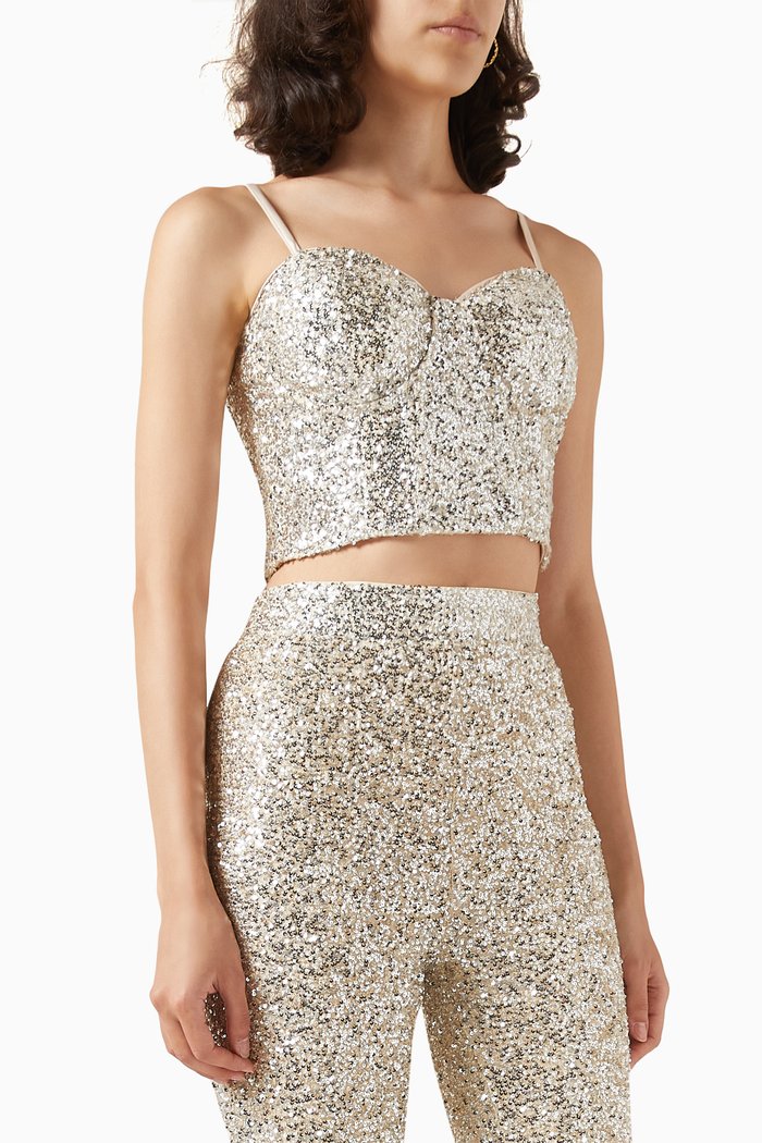 

Bustier Top in Sequin, Silver