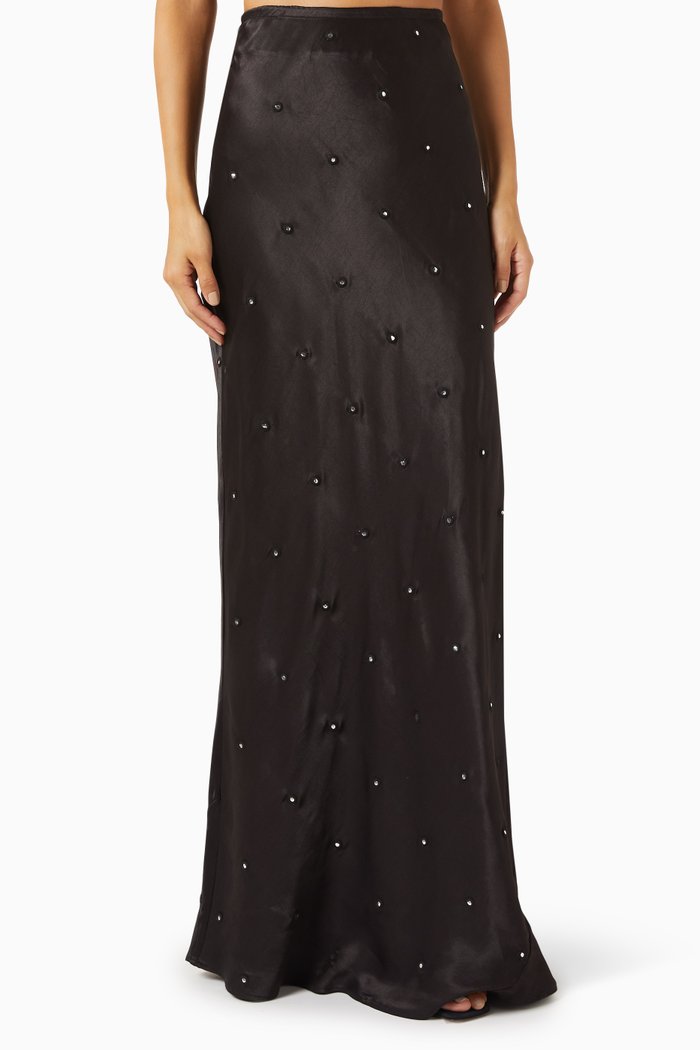 

Bella Mirror Maxi Skirt, Black