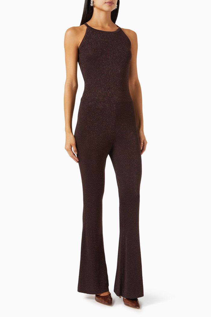 

Sparkle Jumpsuit in Viscose-knit, Brown