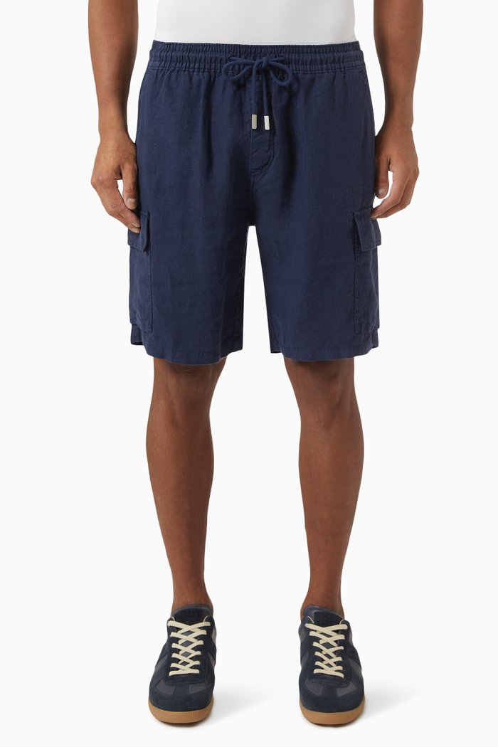

Baie Cargo Shorts in Linen, Blue