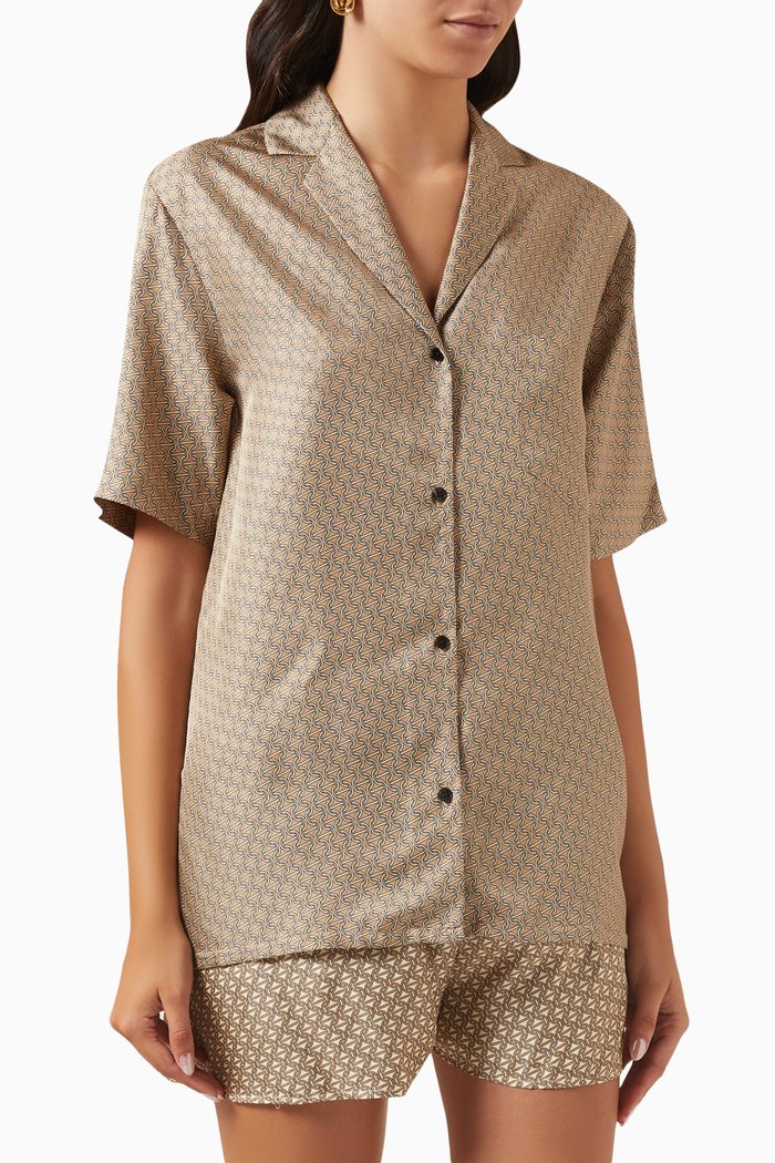 

Linka Printed Shirt in Silk, Neutral