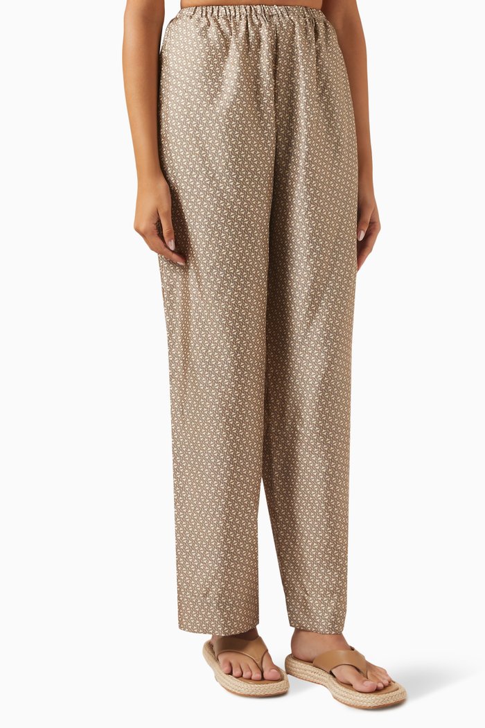 

Linka Printed Pants in Silk, Neutral