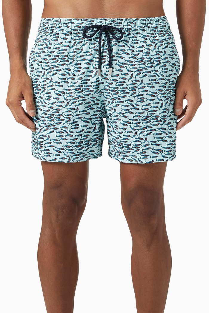 

Moorise Gulf Stream Swim Shorts in Stretch Nylon, Blue