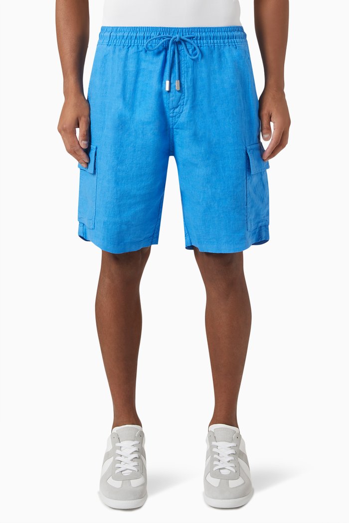 

Baie Bermuda Shorts in Linen, Blue