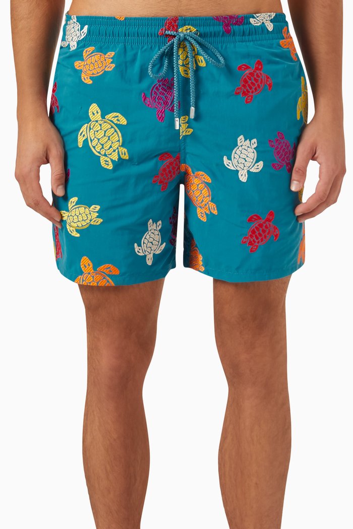 

Mistral Embroidered Swim Shorts in Econyl®, Blue