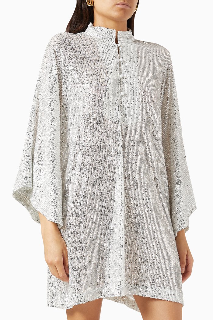 

Mini Kaftan in Sequin, Silver