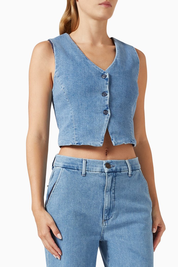 

Ella Waistcoat in Stretch-denim, Blue