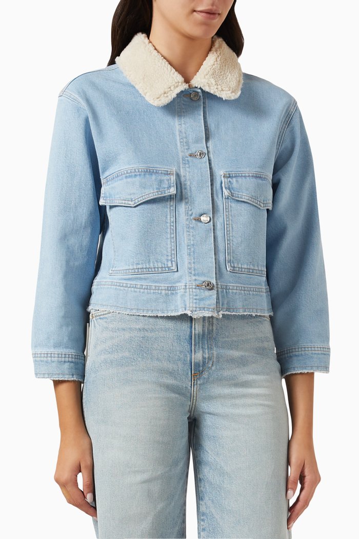 

Dylan Sherpa Jacket in Denim, Blue