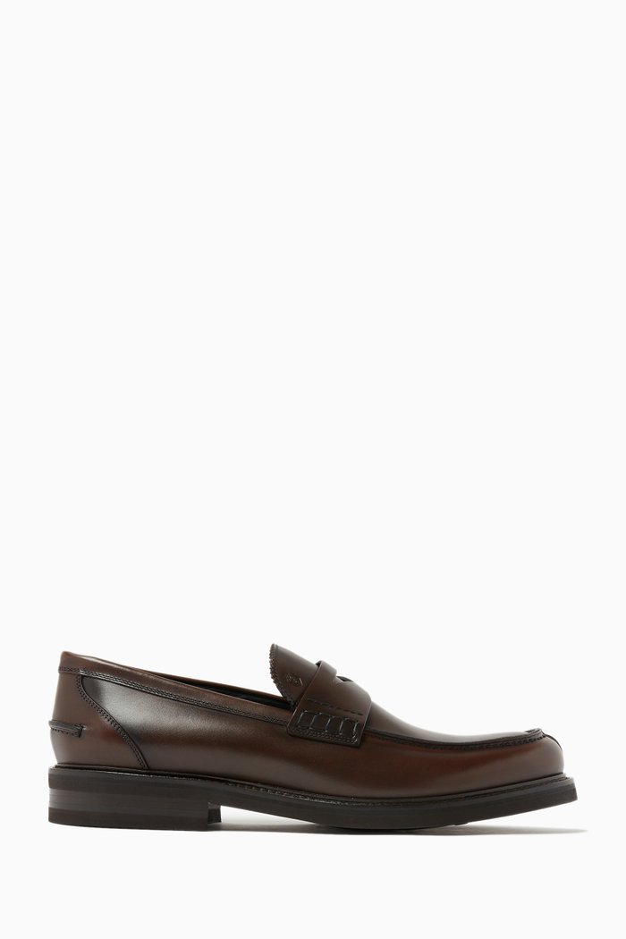 

Penny Loafers in Calfskin Leather, Brown