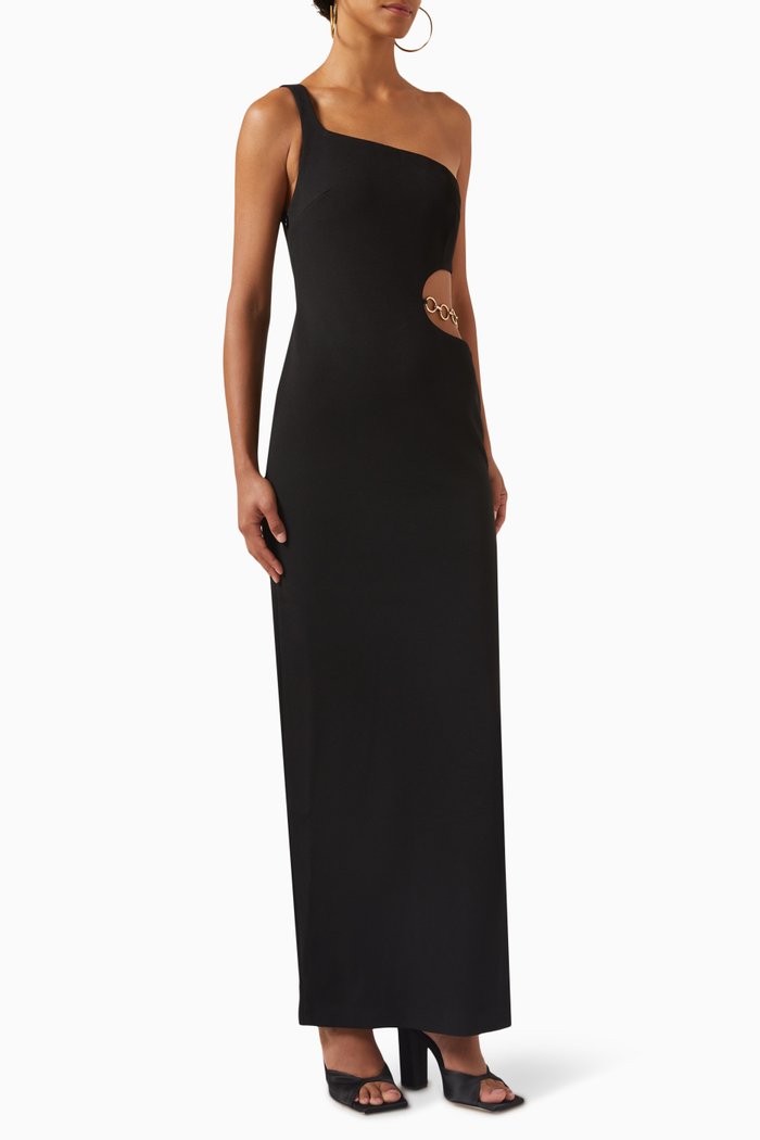 

Nadie Chain Detail Gown, Black