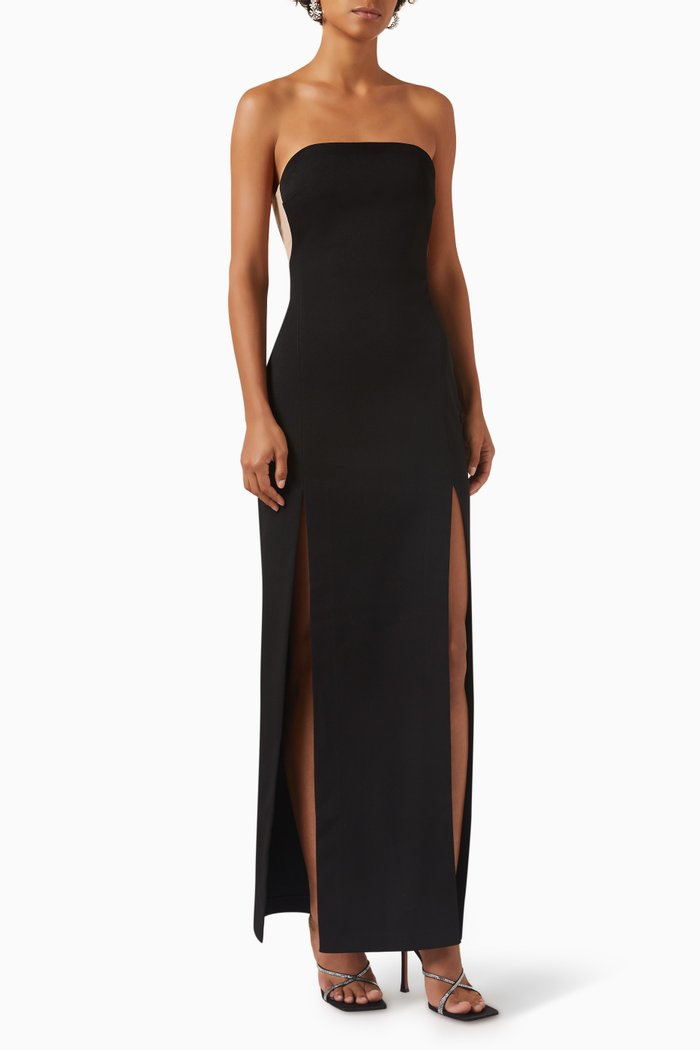 

Ensley Gown in Bonded-crepe, Black
