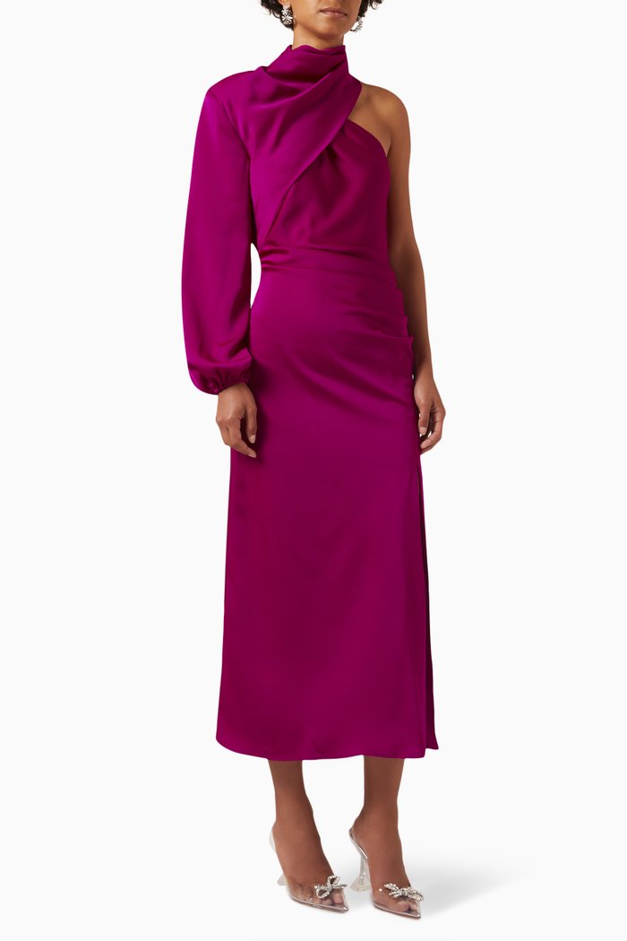 

Eastwood Midi Dress in Satin, Pink