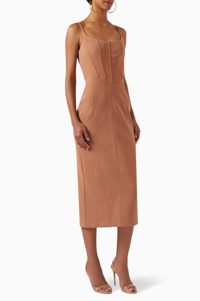 

Kori Midi Dress, Brown