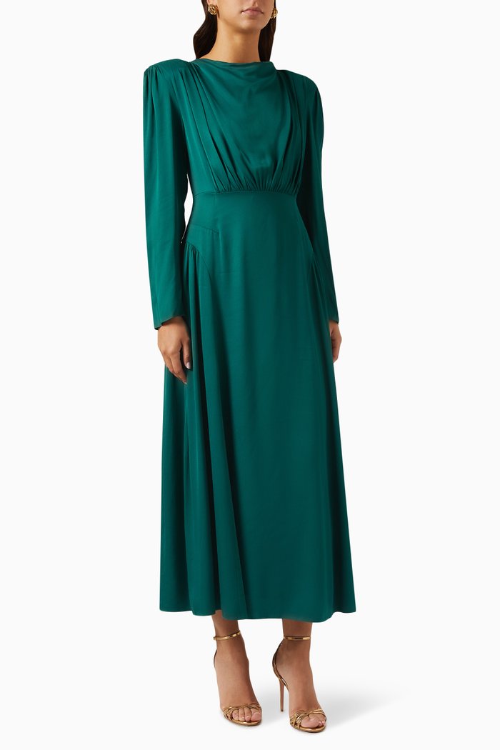 

Sense of You Maxi Dress in Satin, Blue