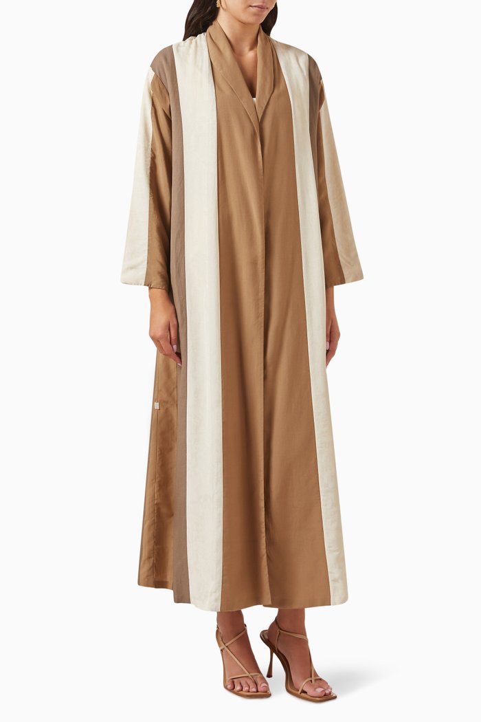 

Sustainable Zainah-cut Striped Abaya, Multicolour