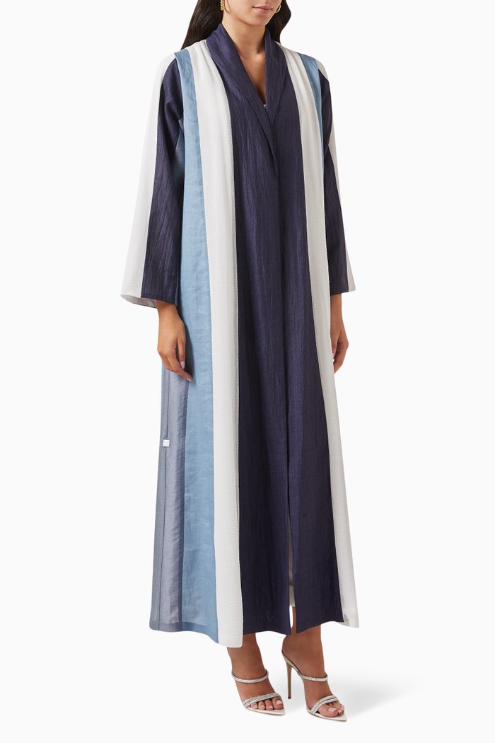 

Sustainable Zainah-cut Striped Abaya, Multicolour