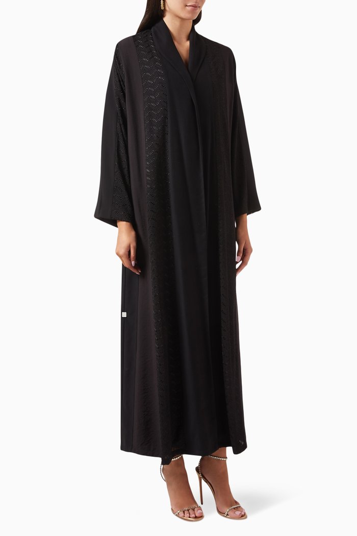 

Sustainable Zainah-cut Panelled Abaya, Black