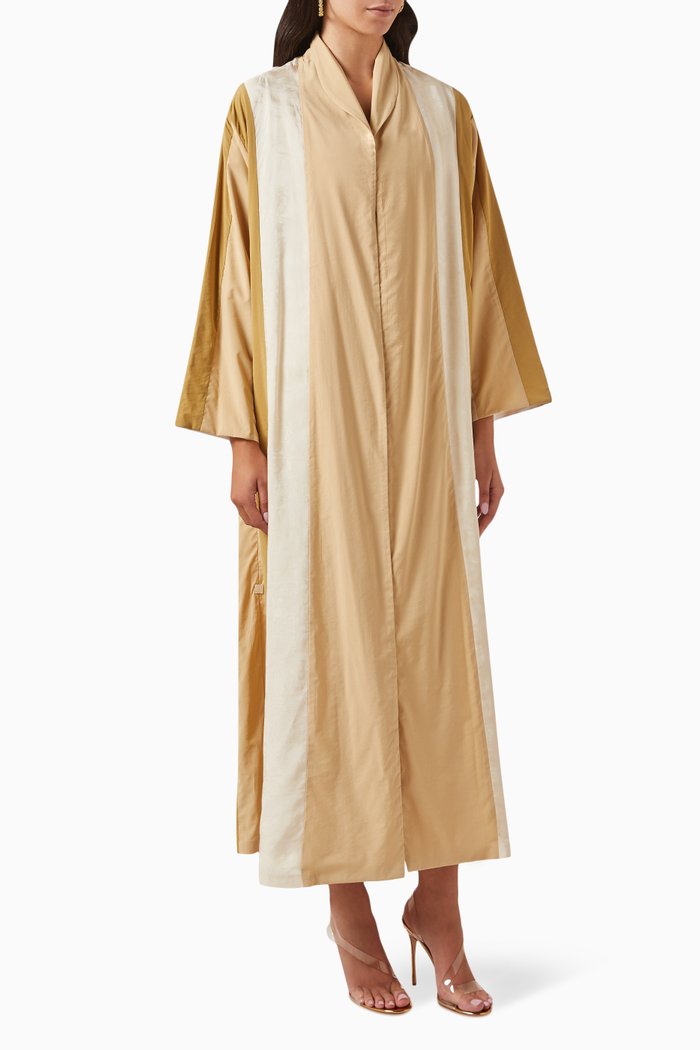 

Sustainable Zainah-cut Striped Abaya, Multicolour