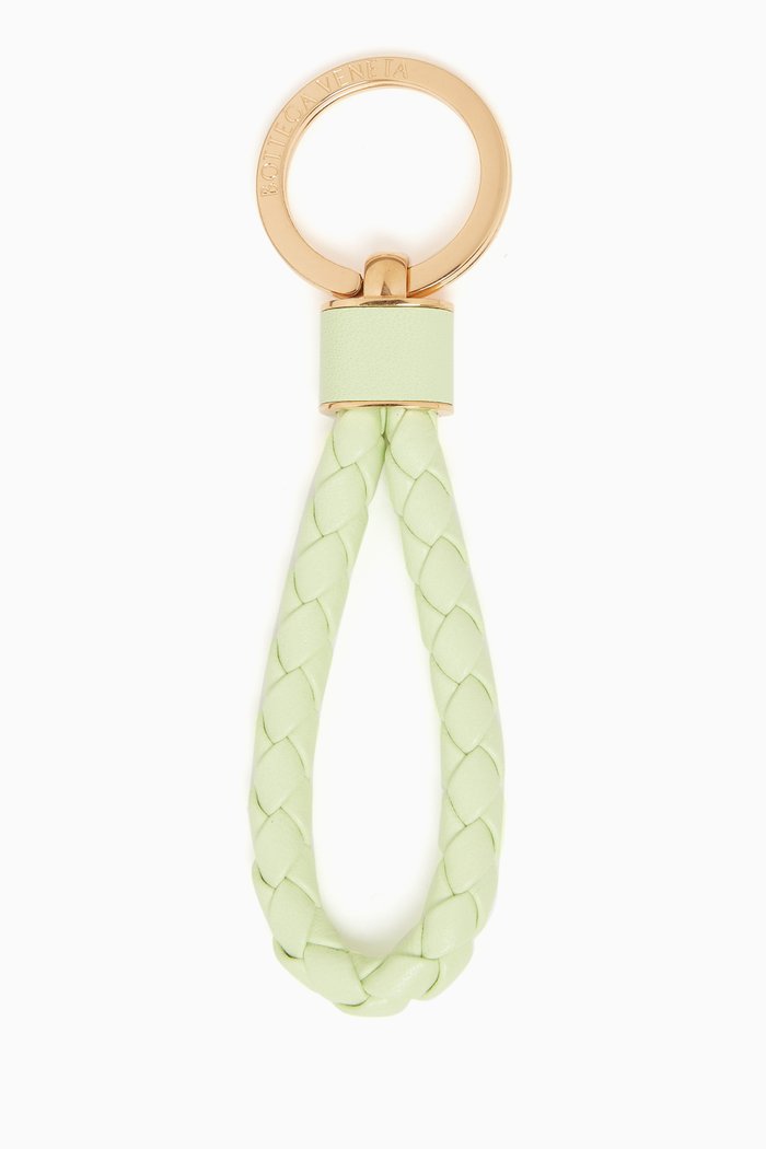 

Key Ring in Intrecciato Nappa, Green