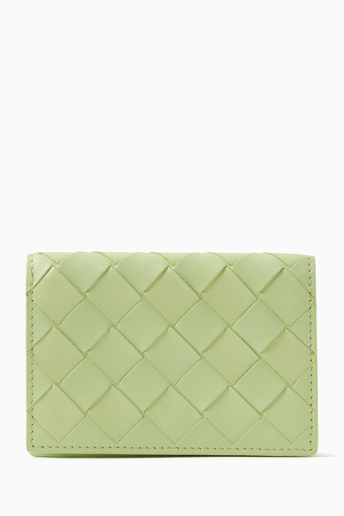 

Card Case in Intrecciato Nappa, Green
