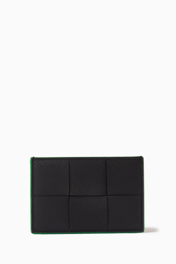 

Cassette Credit Card Case in Intrecciato Calfskin Leather, Black