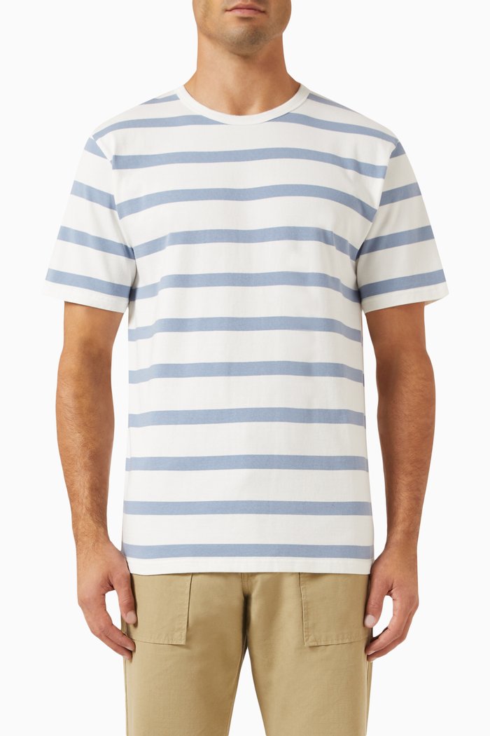 

Pole Striped T-shirt in Organic Cotton, Blue