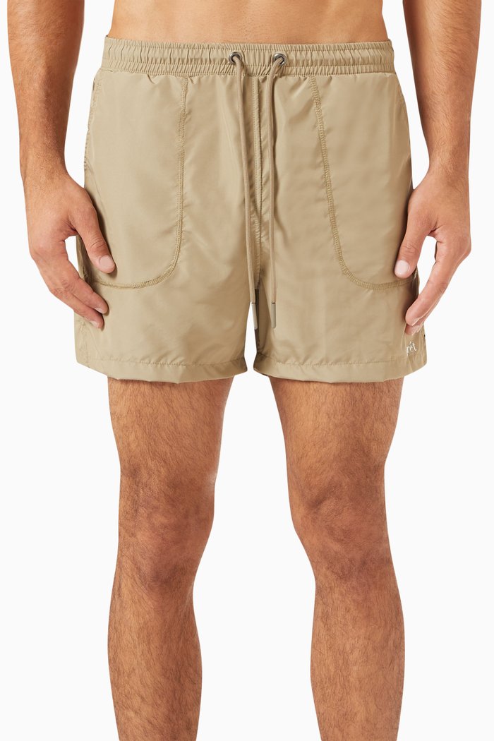 

Run Logo Shorts in Recycled Nylon, Neutral