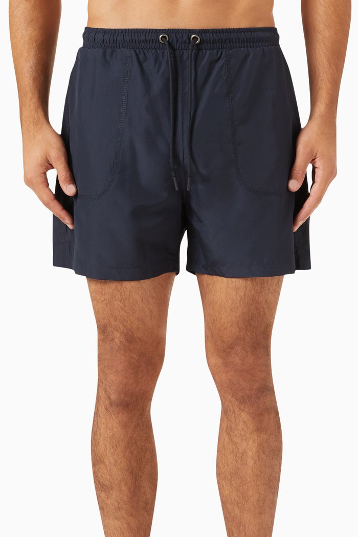 

Run Logo Shorts in Recycled Nylon, Blue