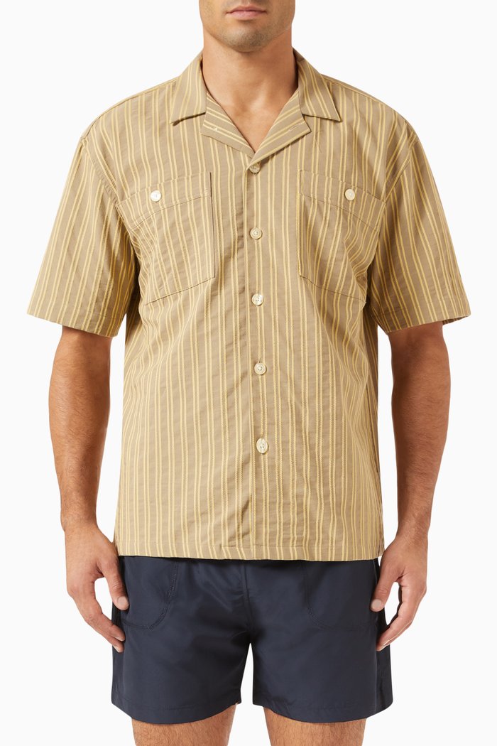 

Sway Striped Shirt in Organic Cotton, Yellow