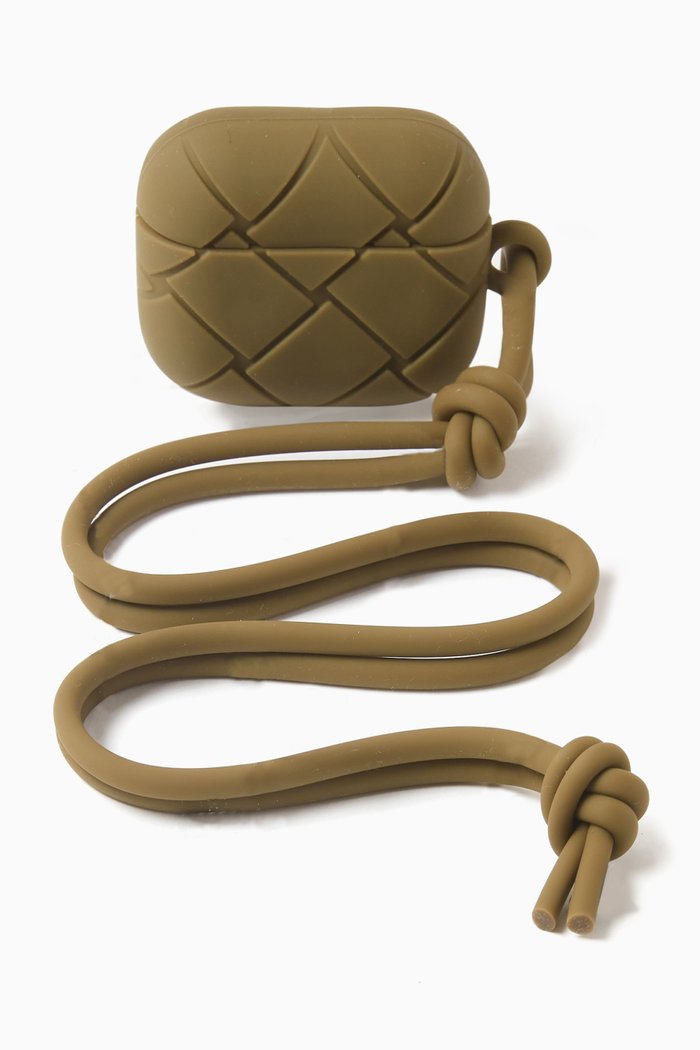 

AirPods Case in Intreccio Rubber, Brown
