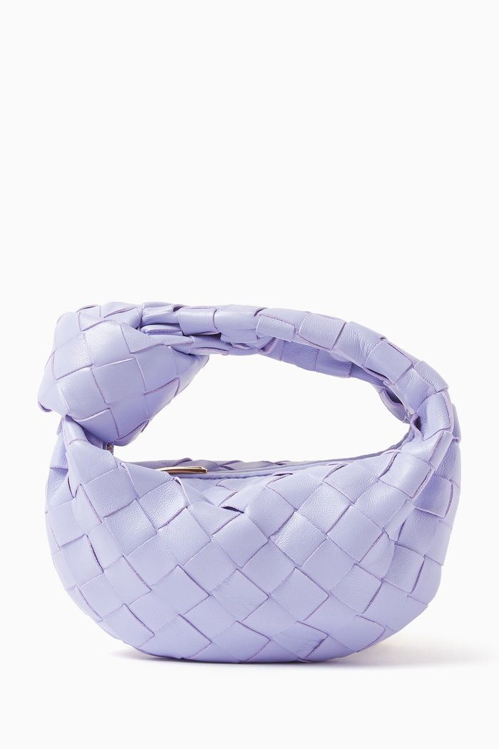 

Candy Jodie Top Handle Bag in Intrecciato Leather, Purple