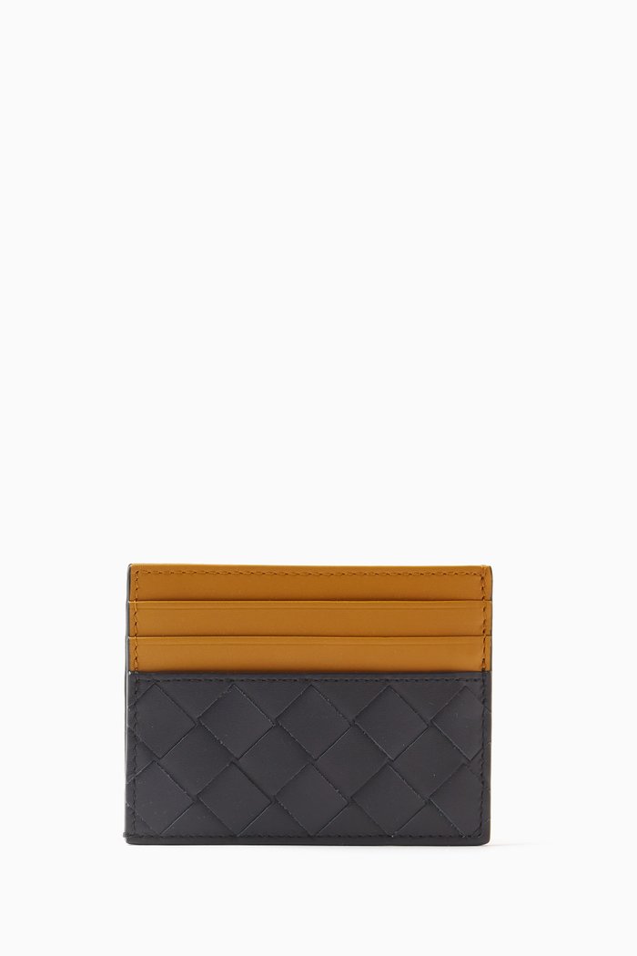 

Credit Card Case in Intrecciato Leather, Blue