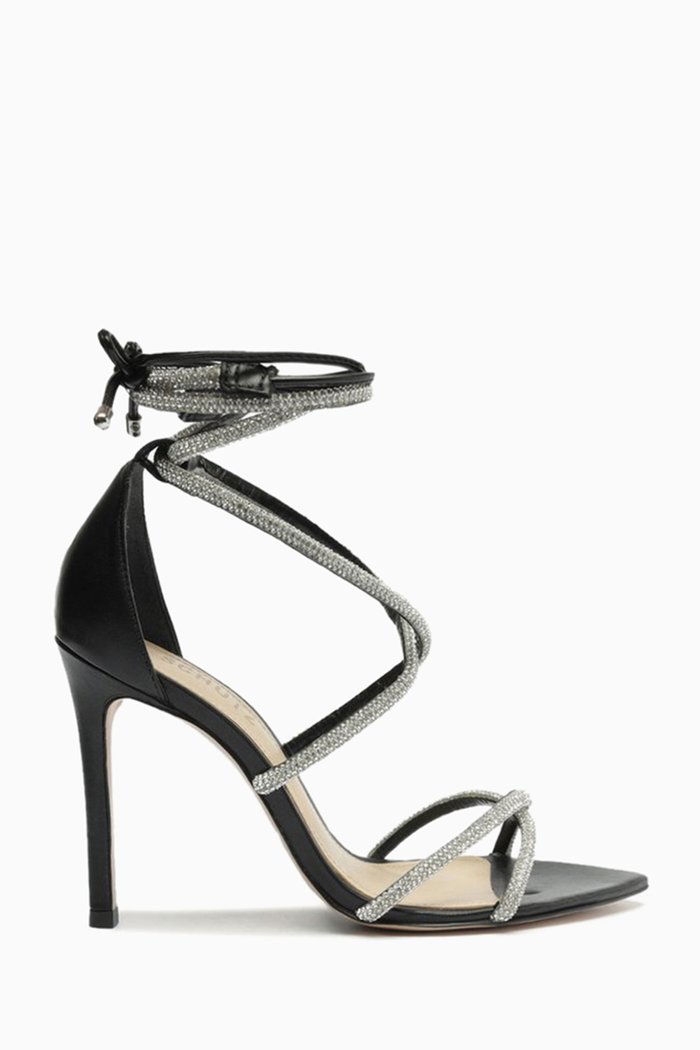 

Multi-strap Crystal 110 Sandals in Leather, Black