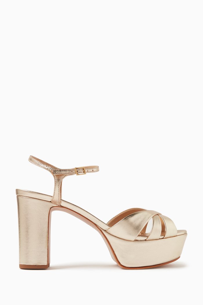 

Keefa 105 Platform Sandals in Metallic Leather, Gold