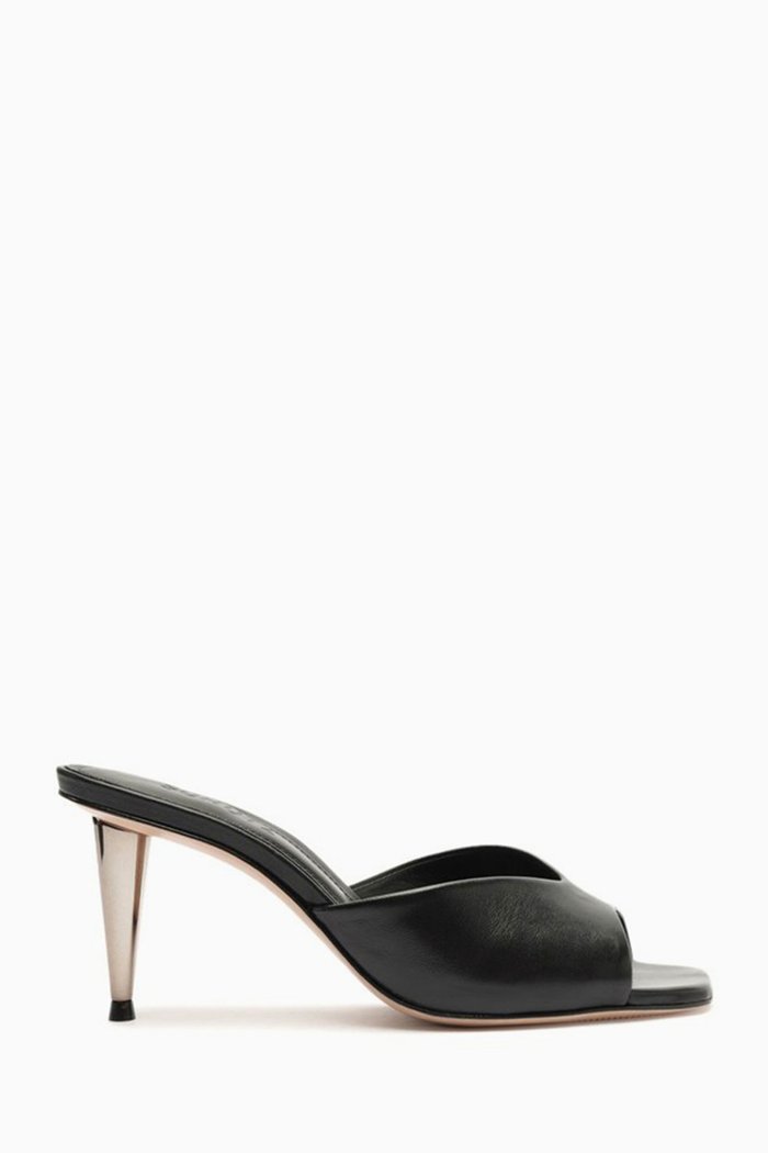 

Dethalia 60 Mule Sandals in Leather, Black