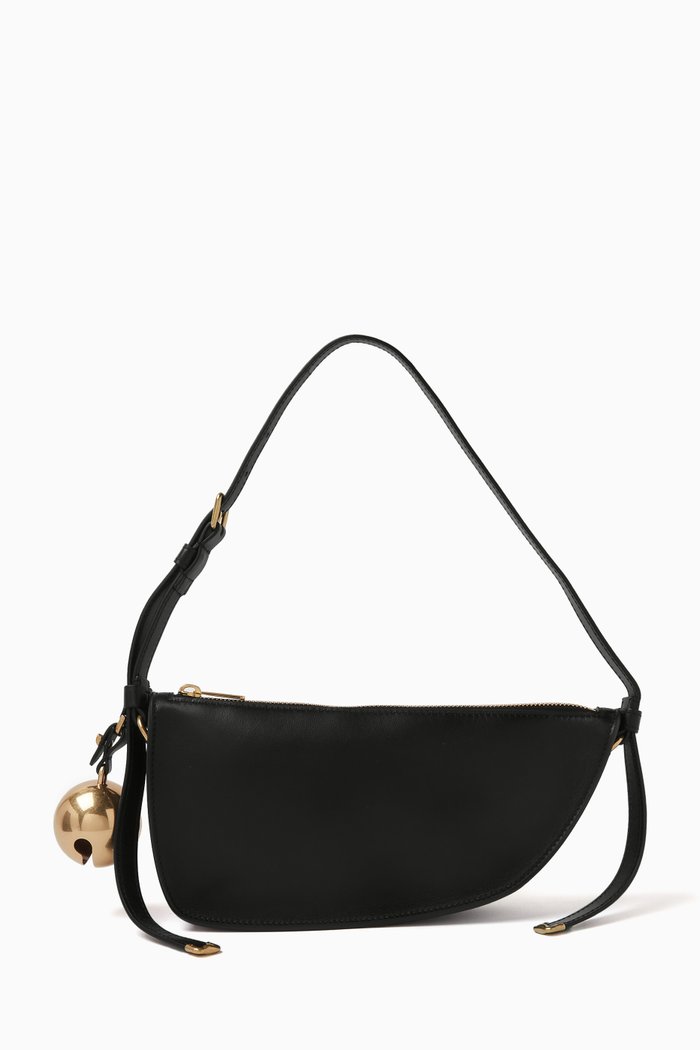 

Mini Shield Shoulder Bag in Leather, Black