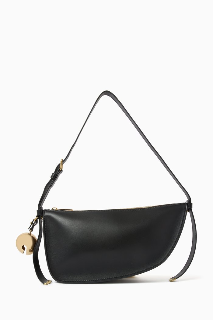 

Small Shield Shoulder Bag in Leather, Black