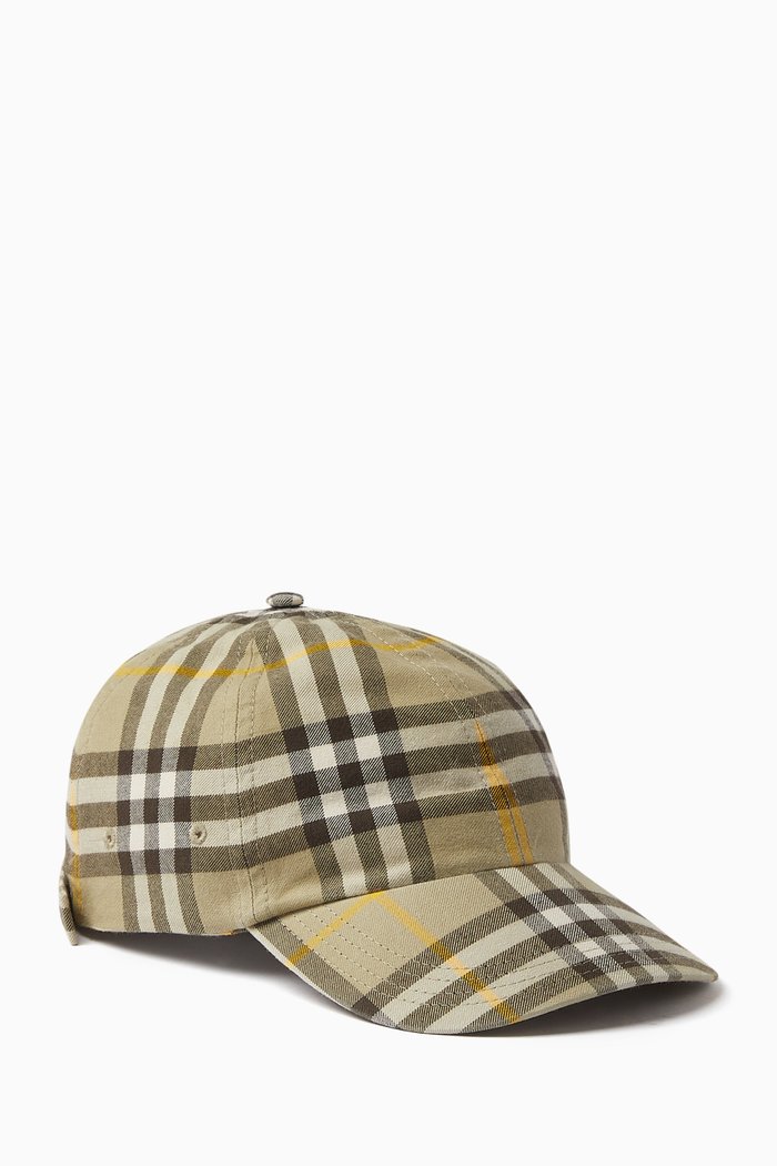 

Check Baseball Cap in Cotton, Neutral