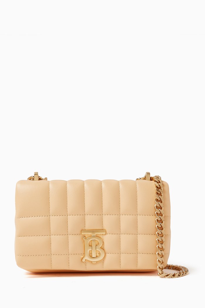 

Mini Lola Shoulder Bag in Quilted Leather, Neutral
