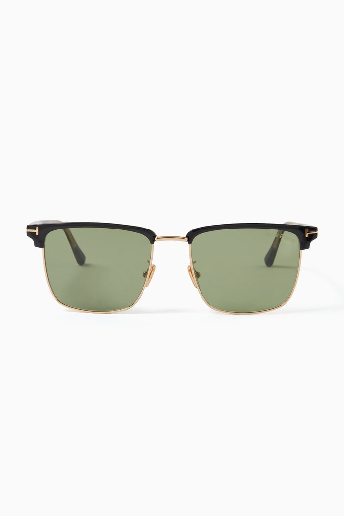 

Hudson Sunglasses in Acetate & Metal, Black