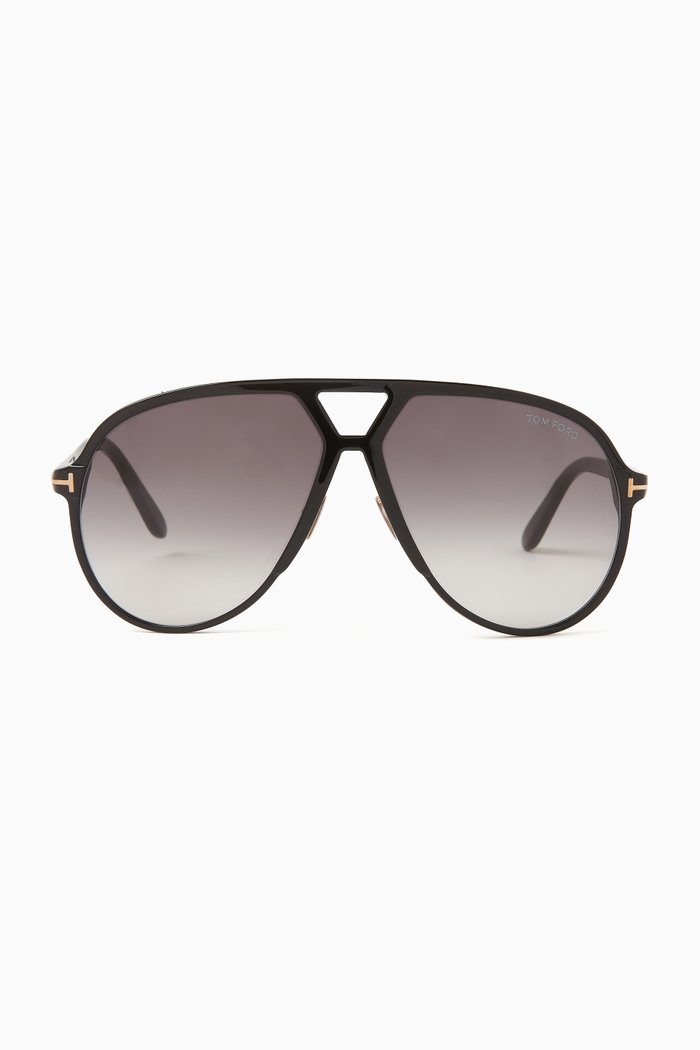 

Bertrand Pilot Sunglasses in Acetate, Black